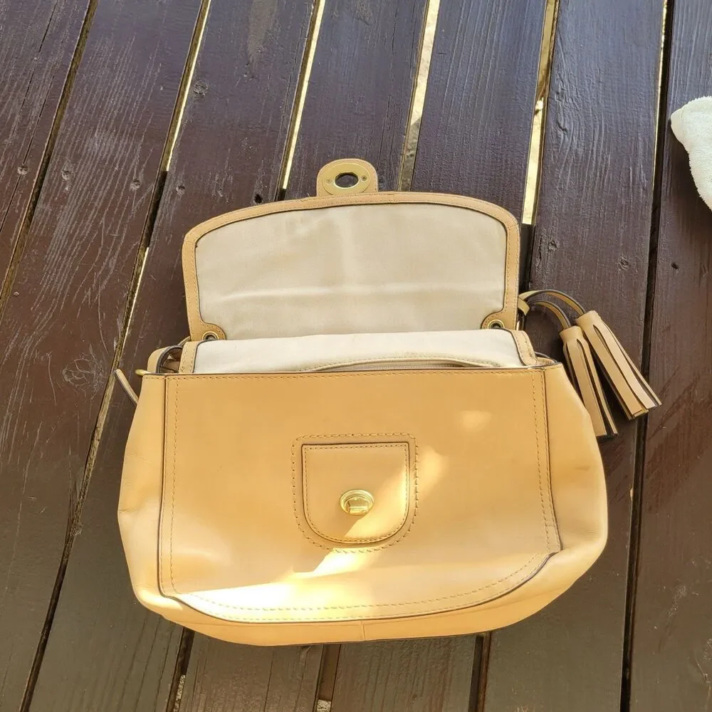 Coach Legacy New Willis 22382 Tan Leather Turnlock Satchel Bag